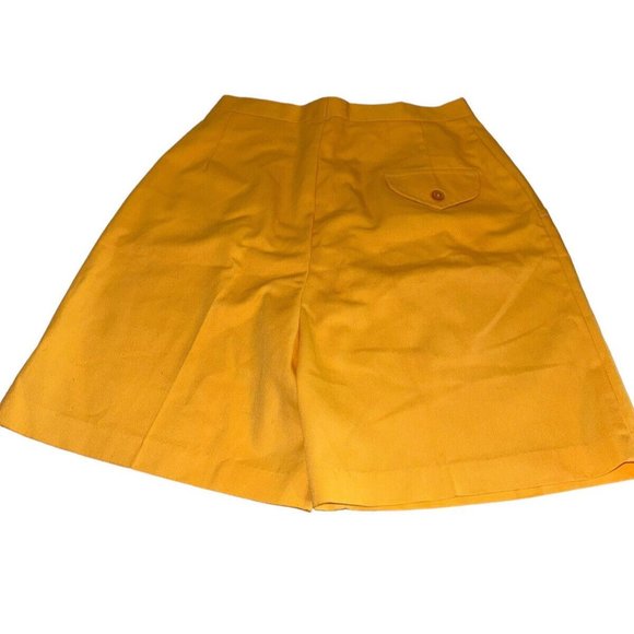 Vintage Gator Of Florida Womens Pleated Front Shorts Sz 14 Yellow - Picture 2 of 7